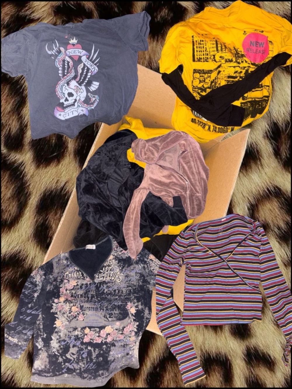 (SIZE S/M) Y2K Bundle (4 Shirts & 2 Jackets)